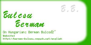 bulcsu berman business card